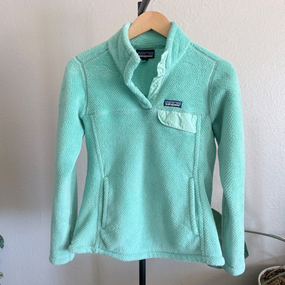 Patagonia Womens Re-Tool Snap-T Fleece Pullover Mint Green Small